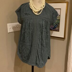 Sundance Dark Green Textured Blouse